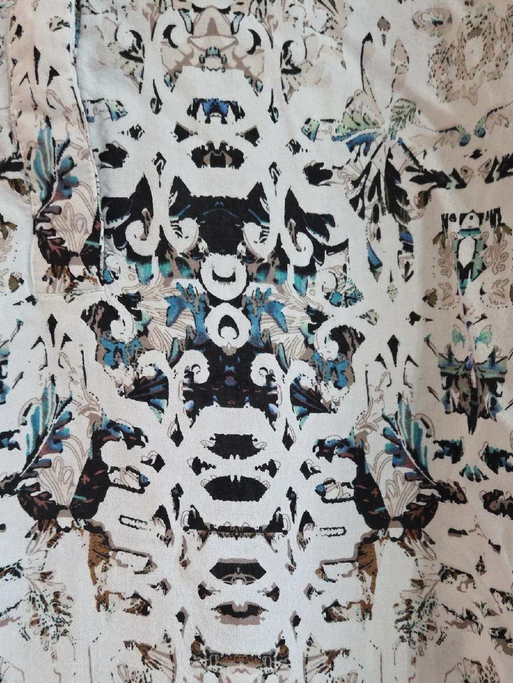 Tribal Jeans Teal, Black And Neutral Patter Blouse Women's XL - Picture 4 of 4